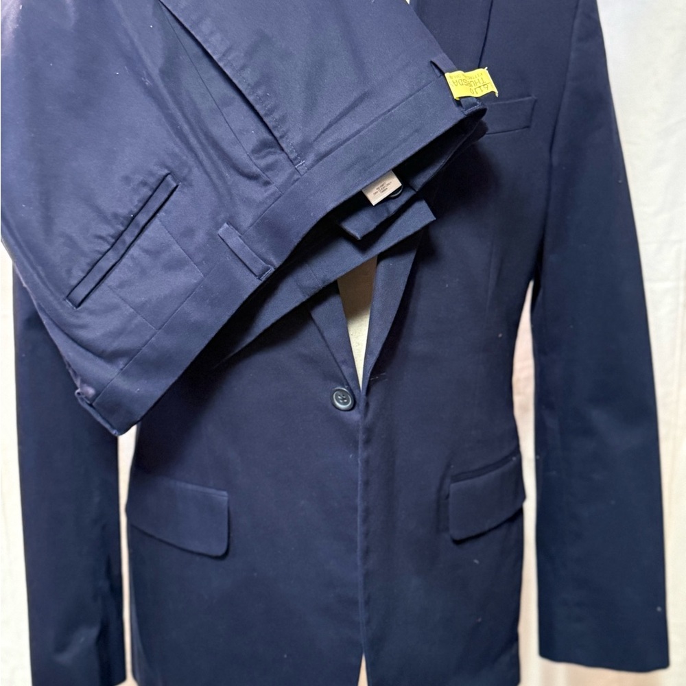 Claiborne Dark Navy Blue Cotton Suit